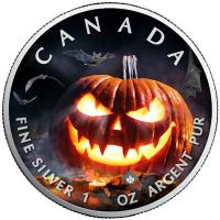 Kanada - 5 CAD Maple Halloween Eerie Pumpkin - 1 Oz Silber Color