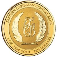 St. Vincent und Grenadinen 10 Dollar EC8_6 Buckelwal (Humpback Whale) 2023 1 Oz Gold Color (nur 100 Stck!!!) Rckseite