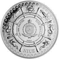 Niue 5 NZD Mythical Creatures: Die Seeschlange (3.) 2024 2 Oz Silber PP High Relief Color Rckseite