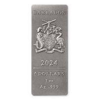 Barbados - 4x5 Dollar Four Horsemen of the Apocalypse - 4x1 Oz Silber Antik Finish Color