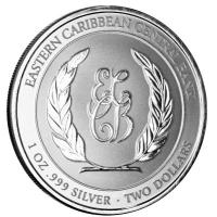 Montserrat 2 Dollar EC8_6 Pirol (Oriole) 2023 1 Oz Silber Rckseite