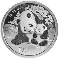 China 100 Yuan Panda 2024 3g Platin
