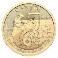Kanada 200 CAD Goldrausch Serie (4): Vom Barren zur Mnze 2024 1 Oz Gold