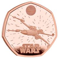 Grobritannien - 50 Pence Star Wars(TM) X-Wing 2024 - 1/2 Oz Gold PP 