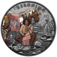 Legendary Warriors (6.) Geronimo  1 Oz Silber Antik Finish Color