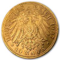 Deutsches Kaiserreich 10 Mark Hamburg 3,58g Gold Rckseite