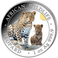 Somalia African Wildlife Leopard 2024 1 Oz Silber Color