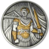 Legendary Warriors (2.) Julius Caesar  1 Oz Silber Antik Finish Gilded