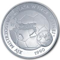 Polen - 20.000 Zloty Fuball Weltmeisterschaft 1990 Italien: Karte 1989 - Silber