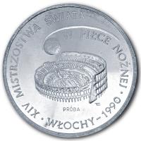 Polen 1.000 Zloty Fuball Weltmeisterschaft 1990 Italien 1988 Silber
