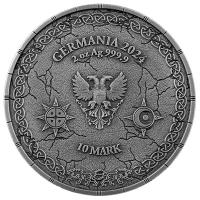 Germania Mint 10 Mark Ragnark: Skll & Hati 2024 2 Oz Silber HighRelief Rckseite