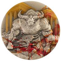 Gabun - 3000 Francs Griechische Mythologie Serie: Minotaurus (1.) 2025 - 3 Oz Silber Antik Finish Color