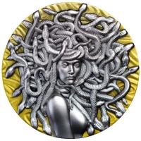 Gabun - 3000 Francs Medusa 2025 - 3 Oz Silber Antik Finish High Relief Color