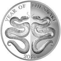 Tokelau 5 NZD Jahr der Schlange: Mirror Snake 2025 1 Oz Silber PP