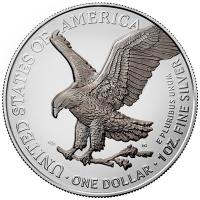 USA 1 USD Silver Eagle: Br Bitcoin 2024 1 Oz Silber Color Rckseite