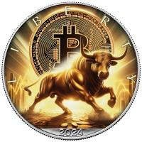 USA 1 USD Silver Eagle: Bulle Bitcoin 2024 1 Oz Silber Color