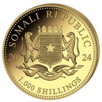 Somalia 1000 Shillings Elefant 2024 1 Oz Gold Privy ANA (RAR nur 100!!!) Rckseite