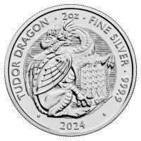 Grobritannien 5 GBP Tudor Beasts (5.) The Tudor Dragon / Drache 2024 2 Oz Silber 