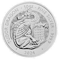 Grobritannien 10 GBP Tudor Beasts (5.) The Tudor Dragon / Drache 2024 10 Oz Silber 