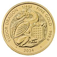 Grobritannien 25 GBP Tudor Beasts (5.) The Tudor Dragon / Drache 2024 1/4 Oz Gold 