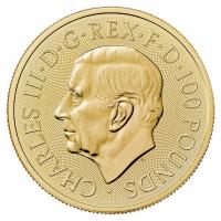 Grobritannien 100 GBP Tudor Beasts (5.) The Tudor Dragon / Drache 2024 1 Oz Gold  Rckseite
