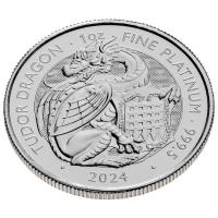 Grobritannien 100 GBP Tudor Beasts (5.) The Tudor Dragon / Drache 2024 1 Oz Platin