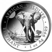Somalia African Wildlife Elefant 2025 1 Oz Silber