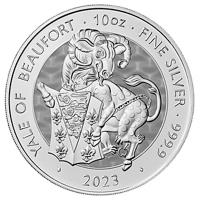 Grobritannien 10 GBP Tudor Beasts (2.) Yale of Beaufort 2023 10 Oz Silber