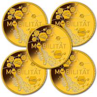 Deutschland 5*50 Euro Deutsches Handwerk: Mobilitt SATZ 2024 5*1/4 Oz Gold